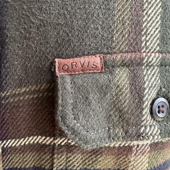 Orvis Shirt Mens Large Size Multi Color Plaid Heavy Cotton  with Side Po… - Picture 14 of 16